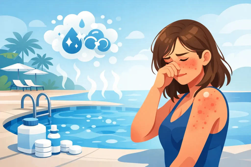 Cloro da piscina dá alergia mesmo?