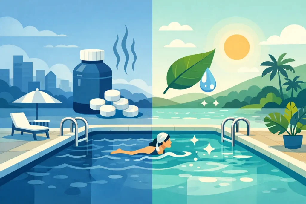 Piscina com menos cloro vale a pena?