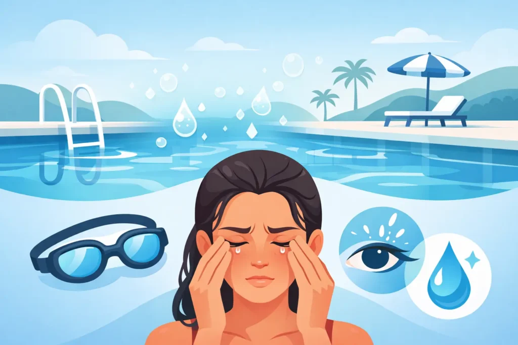 Como eliminar ardência nos olhos na piscina