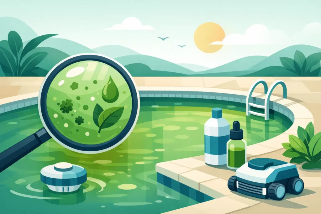Como resolver água verde de piscina sem excesso de cloro