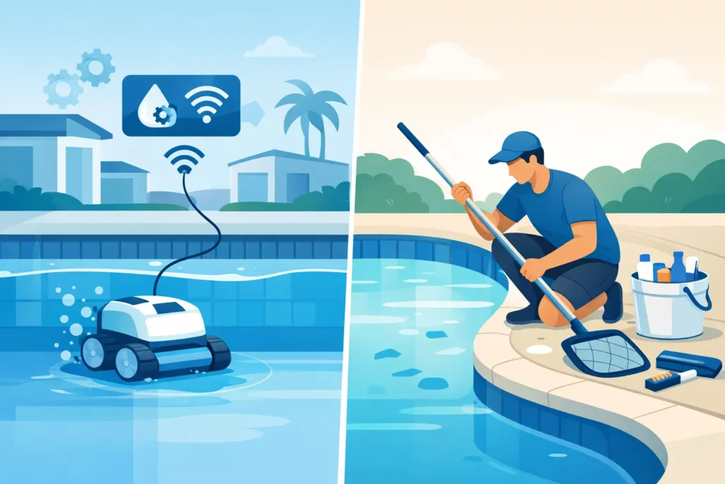 Automação ou manutenção manual de piscina?
