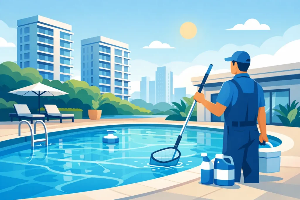 Como cuidar da piscina do condomínio com eficiência