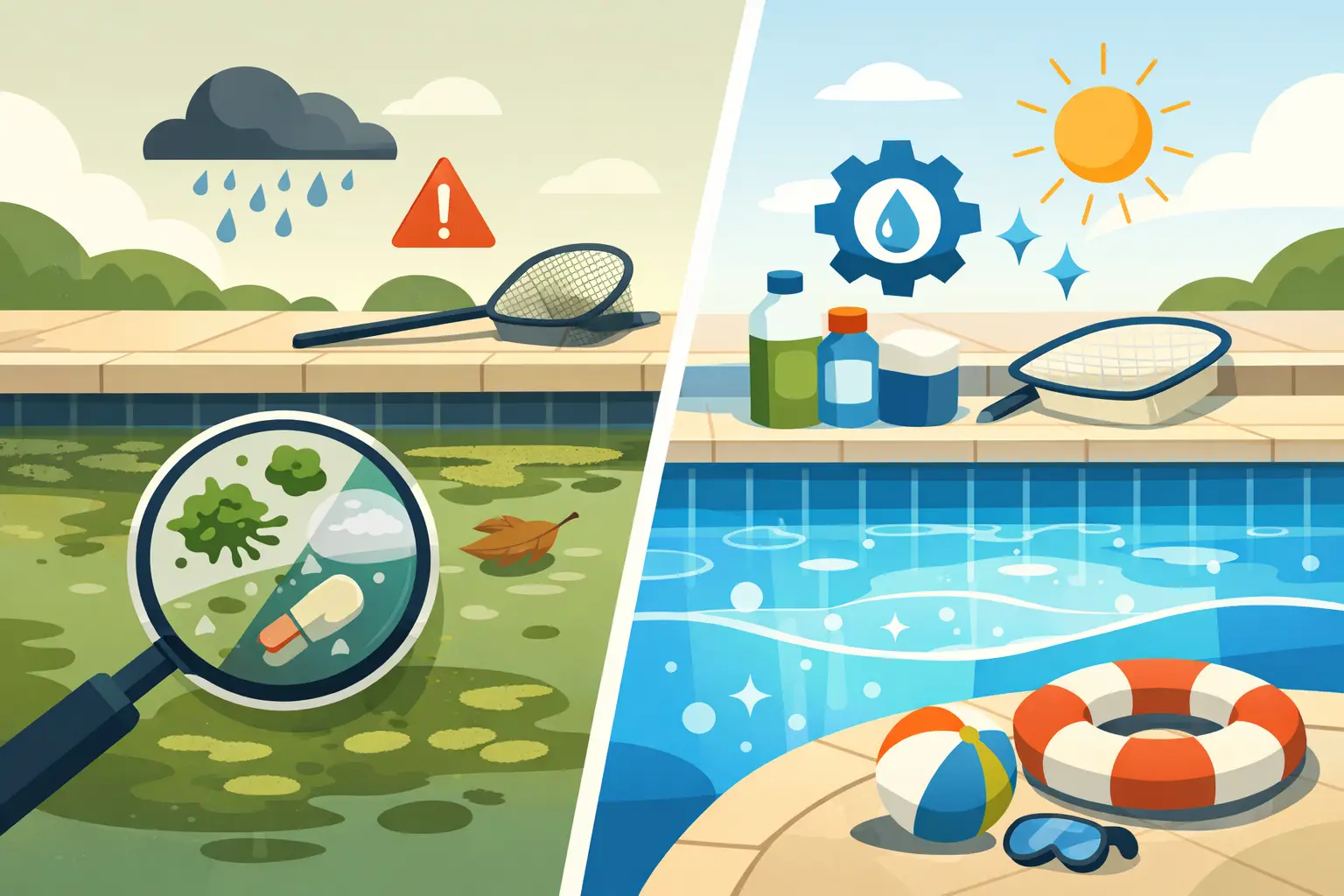 Problemas na água da piscina: causas e soluções